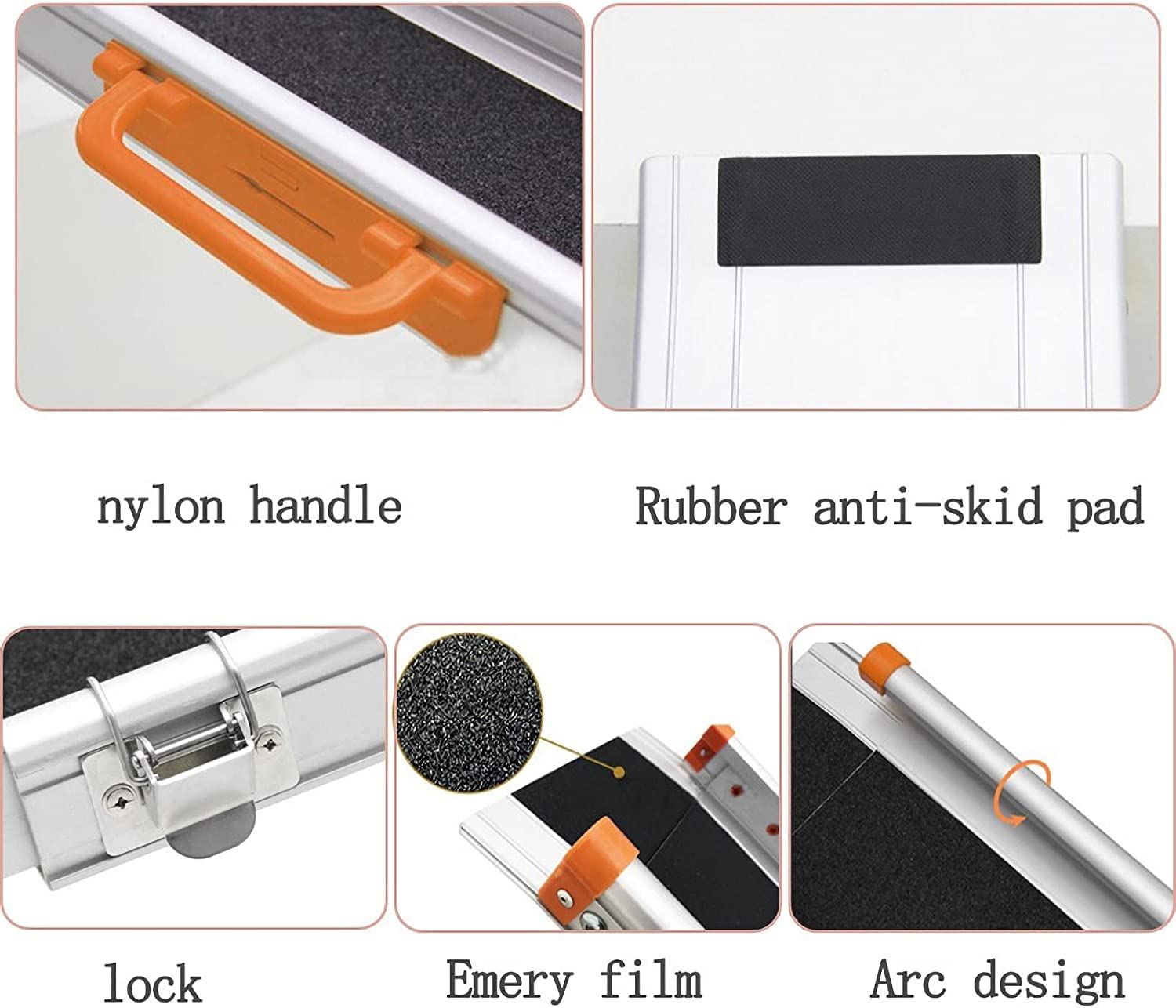 Rampa telescópica para silla de ruedas de 2 secciones, rampa de umbral de aluminio ajustable portátil con superficie antideslizante, rampa para scooter de movilidad de 660 libras para escaleras de cas