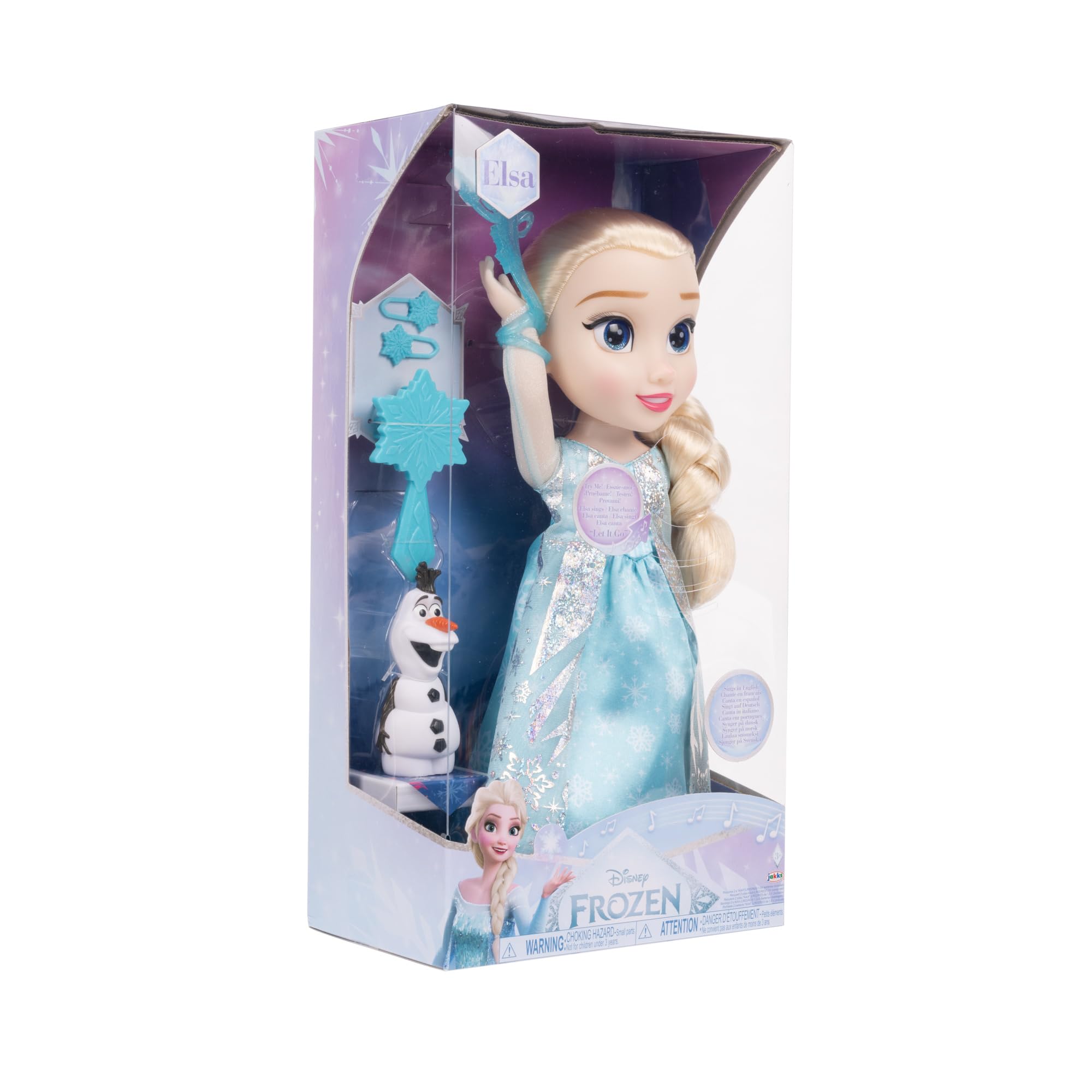 Disney Die Eiskönigin - Frozen - śpiewająca lalka Elsa 35 cm, śpiewa "Let It Go", wraz z akcesoriami dla dodatkowej zabawy dla dziewczynki od 3 lat, 225306, turkusowa
