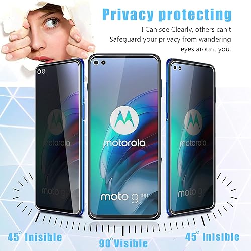 Miniatura 4 de Anbzsign - Protector de pantalla de privacidad para Motorola Moto G100 Moto Edge SMotorola One 5G (uno 5G UW) Moto G 5G Plus Protector de pantalla
