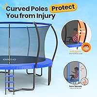 Vista 3 de ORCC 1200LBS Weight Capacity Trampoline 16 15 14 12 10 8 FT for Kids with Safety Enclosure Net for Children Adults Outdoor Yard Trampolines