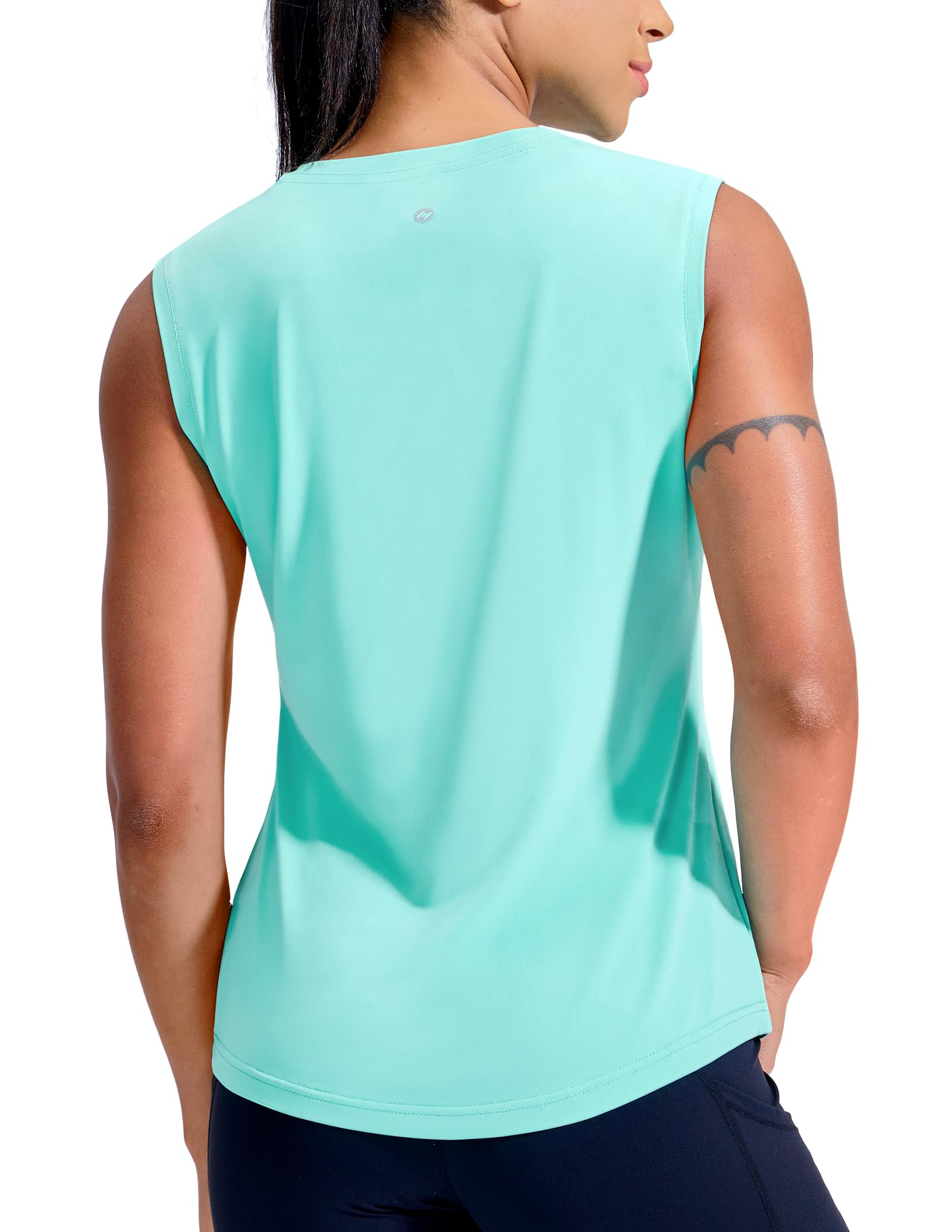 MIER Top sportivo senza maniche da donna Dry Fit Running Workout Tank Top girocollo UPF 50+ Active Tennis Palestra Yoga Tee Shirt