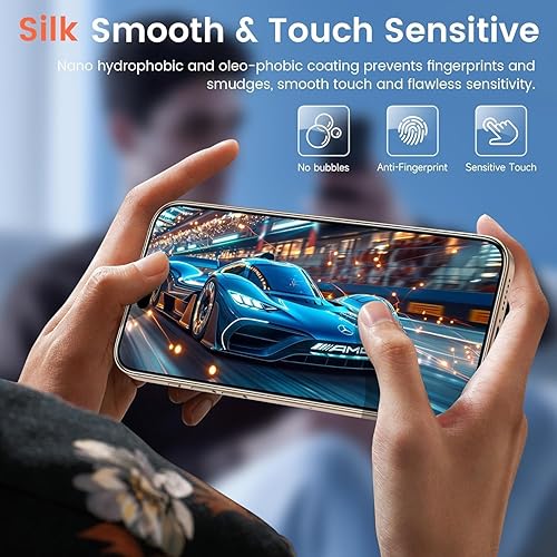 Miniatura 68 de Fotbor Protector de pantalla de privacidad para iPhone 12 Pro Max, protector de pantalla de privacidad para iPhone 12 Pro Max [2 antiespías] Negro