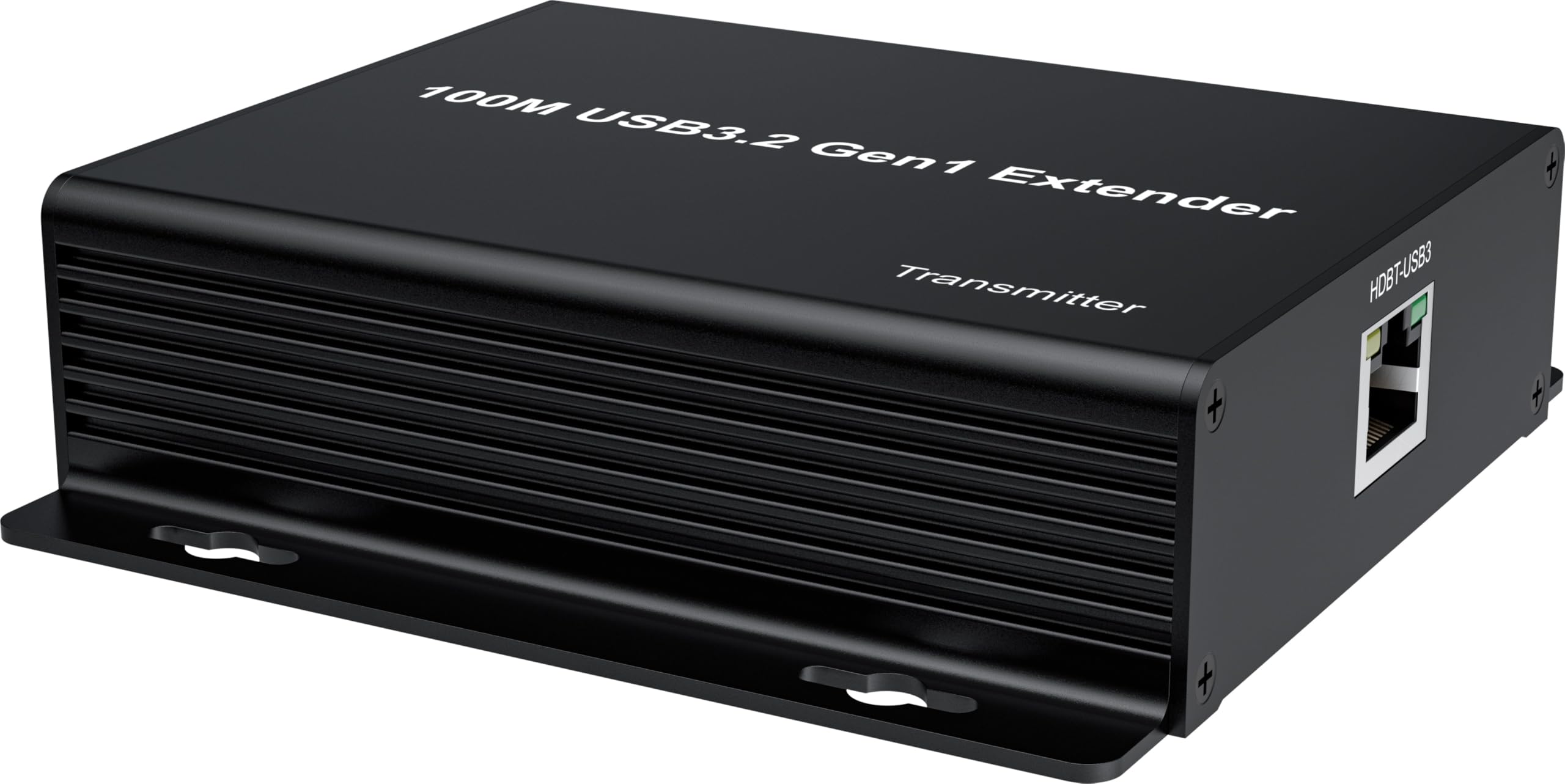 PremiumCord Extender USB 3.2 a 4 Porte su Cat5E/Cat6/Cat6A fino a 100 m, 5 Gbps, RJ45, Ethernet, Custodia In Metallo, Nero