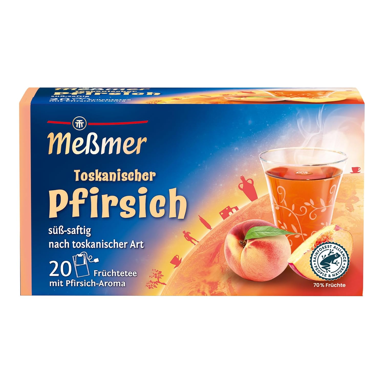Meßmer Country Tea Tuscan Peach | Fruit Tea with Peach Aroma | 20 Tea Bags | Sweet and Juicy Meßmer Country Tea Tuscan Peach | Fruit Tea with Peach Aroma | 20 Tea Bags | Sweet and Juicy