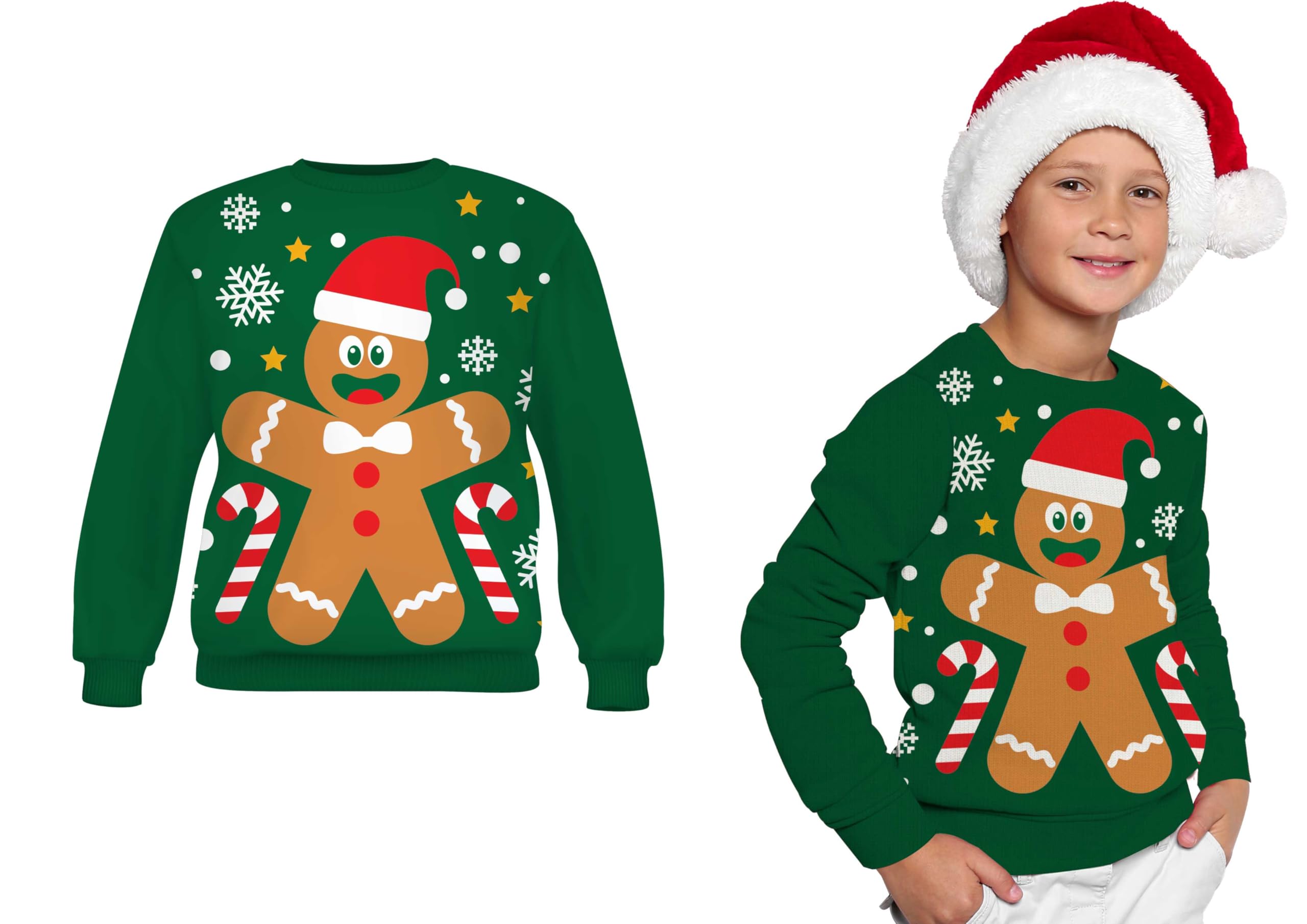 Jersey de Navidad Infantil Galleta (3-4 Años) - Suéter Navideño Unisex para Niños - Ideal para Fiestas de Navidad y Año Nuevo - Ropa Festiva para Celebraciones - Multicolor