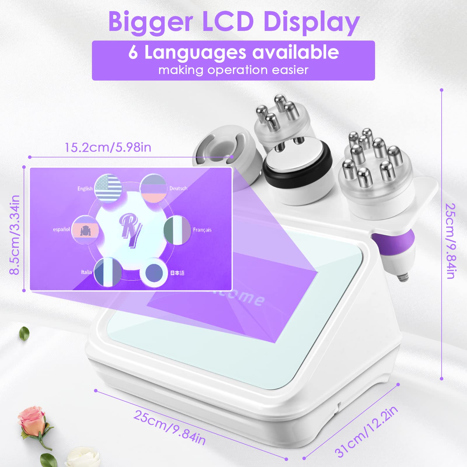 Kidken 5 in 1 Macchina a Cavitazione 40K, Cura Corpo Multifunzione, Dispositivo di Bellezza per Modellamento, Rassodamento e Lifting della Pelle (Corpo & Viso)