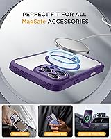 Vista 546 de Miracase Funda magnética para iPhone 14 de 6.1 pulgadas, protector de pantalla de vidrio templado integrado + protector de lente, compatible