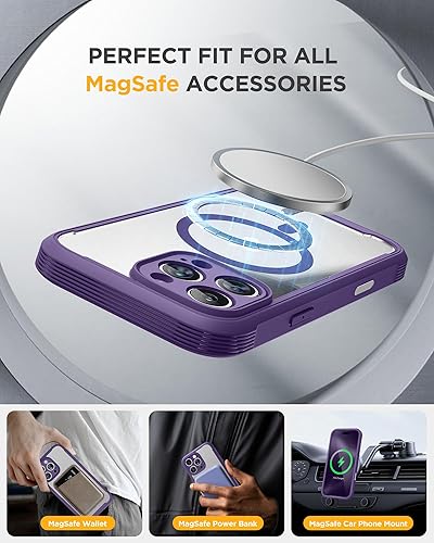 Miniatura 470 de Miracase Glass Series - Funda magnética para iPhone 15, compatible con MagSafe, de cuerpo completo, protector de pantalla de vidrio 9H integrado