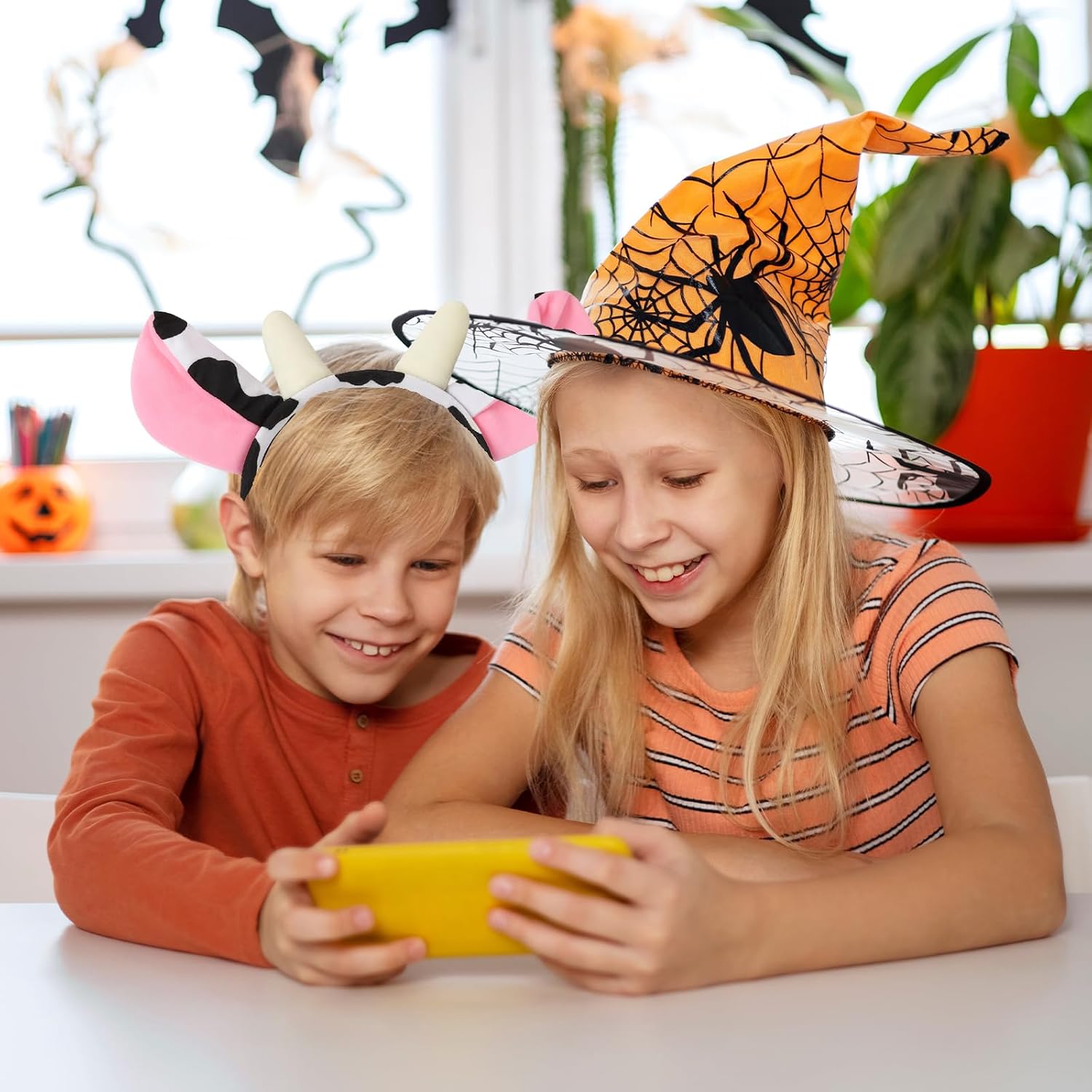 Cow Ears and Horns Headband – Plush Farm Animal Costume Accessory for Kids and Adults, Halloween Dress-Up, Cosplay, Birthday Parties, School Plays, and Photo Props