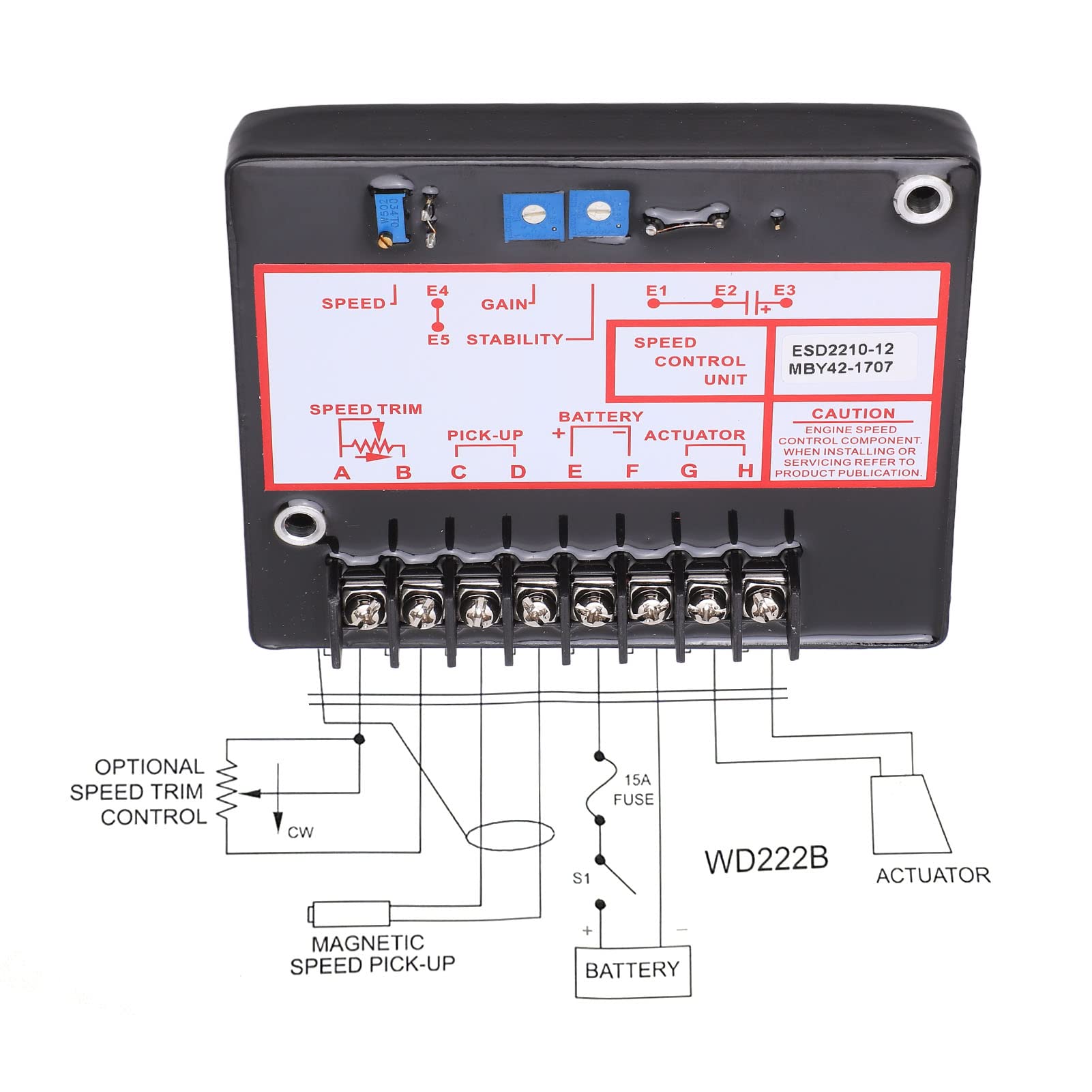 Sterownik Prędkości Generatora Wydajny Elektroniczny Regulator Zespołu Prądotwórczego Zapewniający szybką reakcję, DC 12–24 V do Użytku Domowego