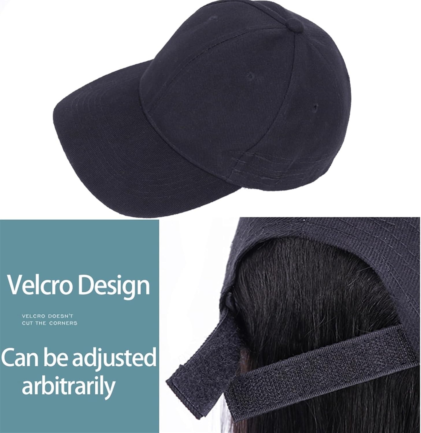 Wig Cap Hat with Wig for Women Synthetic Extensions Hair Short Straight Naturally Connect Baseball Cap Adjustable Wig with Cap Hair Extension Cap(5)