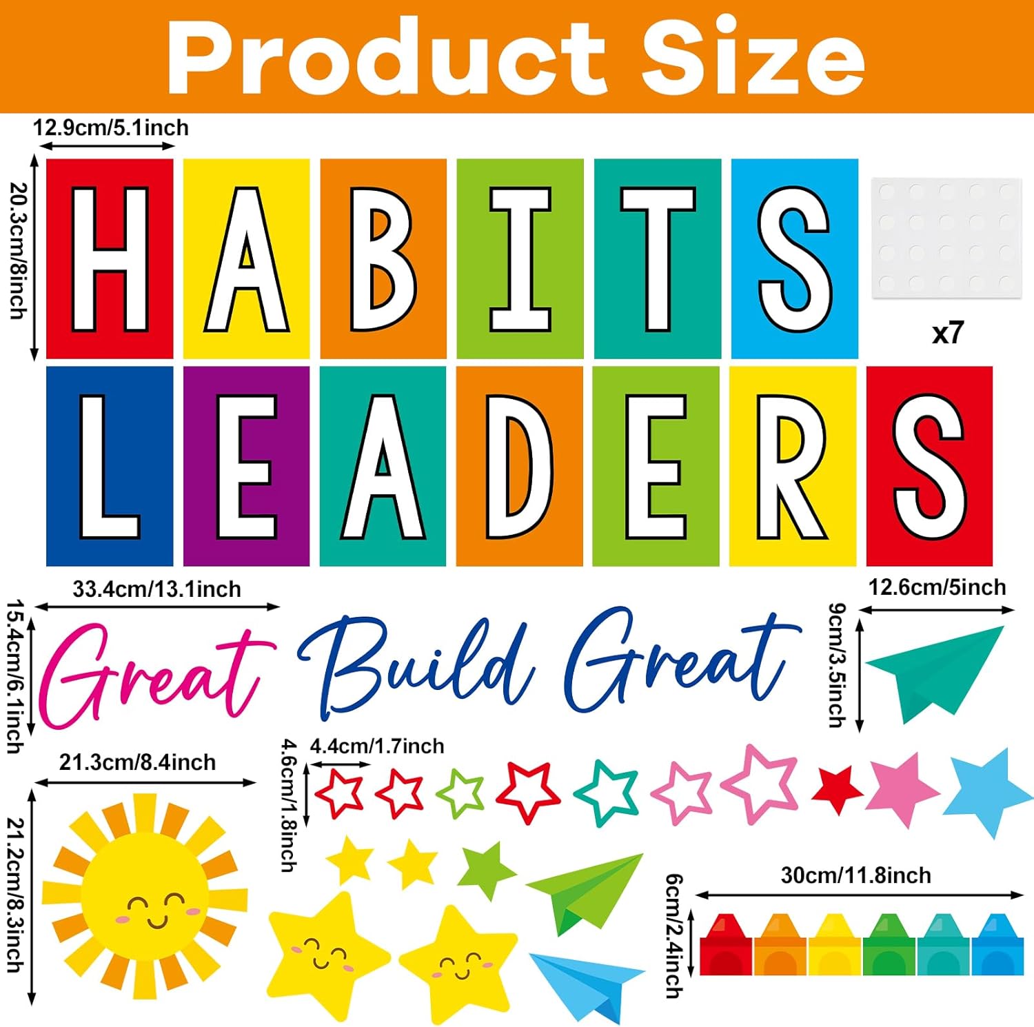 party greeting Growth Mindset Bulletin Board Decorations Great Habits Build Great Leaders Paper Cutouts Colorful Back to School Bulletin Board Set for Kindergarten Preschool Decor