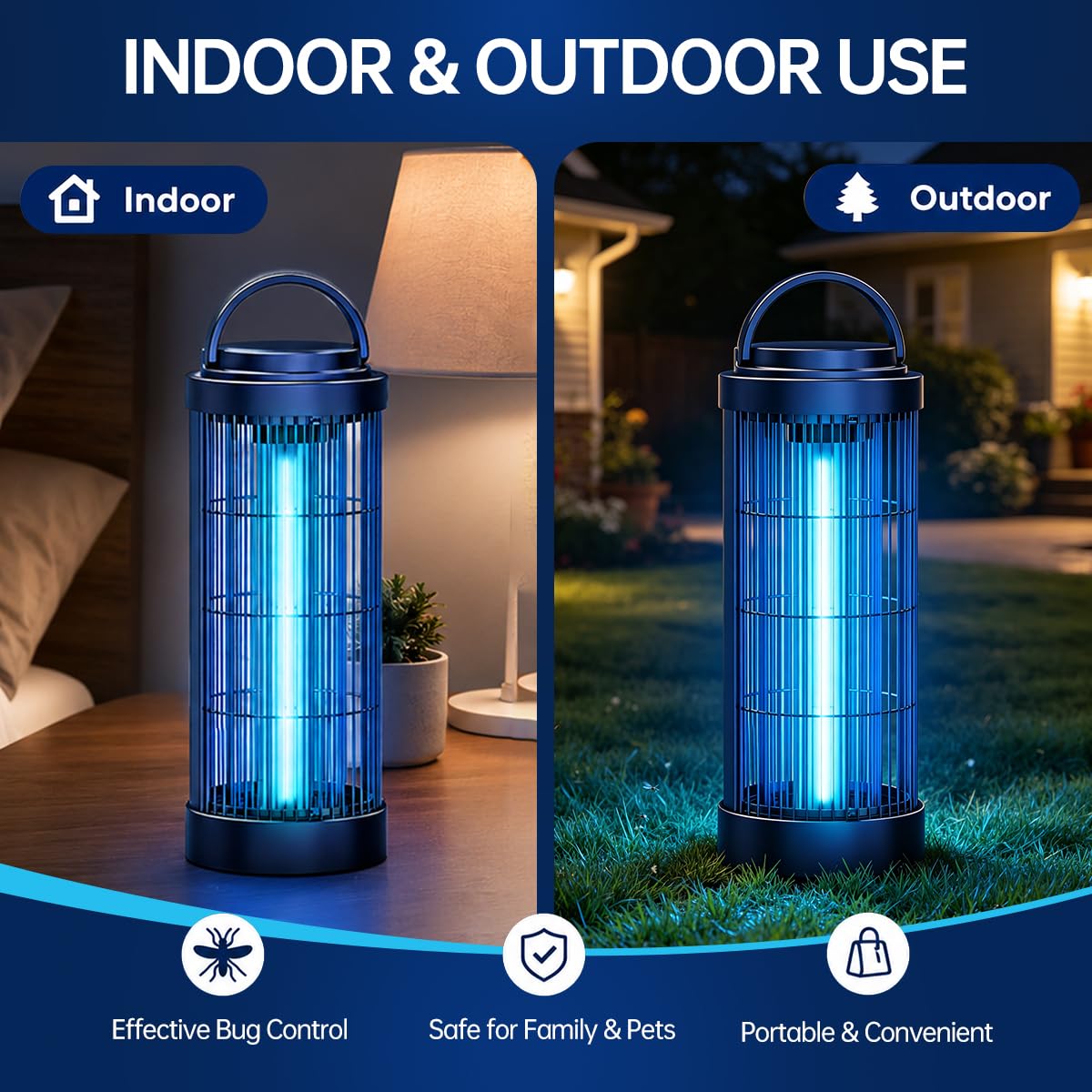 Bug Zapper Outdoor Elektrischer Mücken- & Fliegenvernichter mit 36W UV-Licht, Großer Plug-In Bug Zapper für Fliegende Insekten, Indoor Outdoor Fliegenfalle für Terrasse, Hinterhof, Garten
