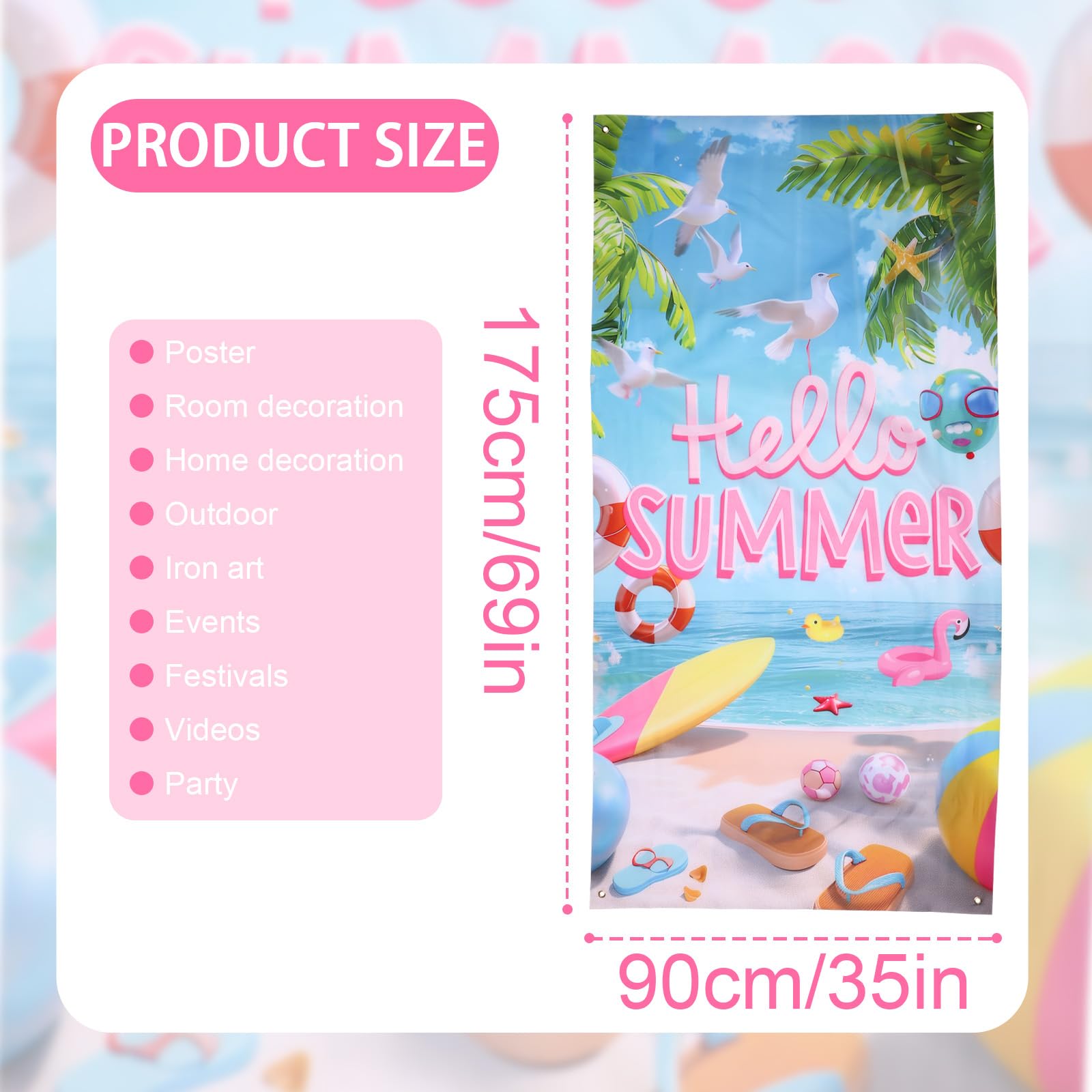 Lyreh Hello Summer Door Banner - Image 2