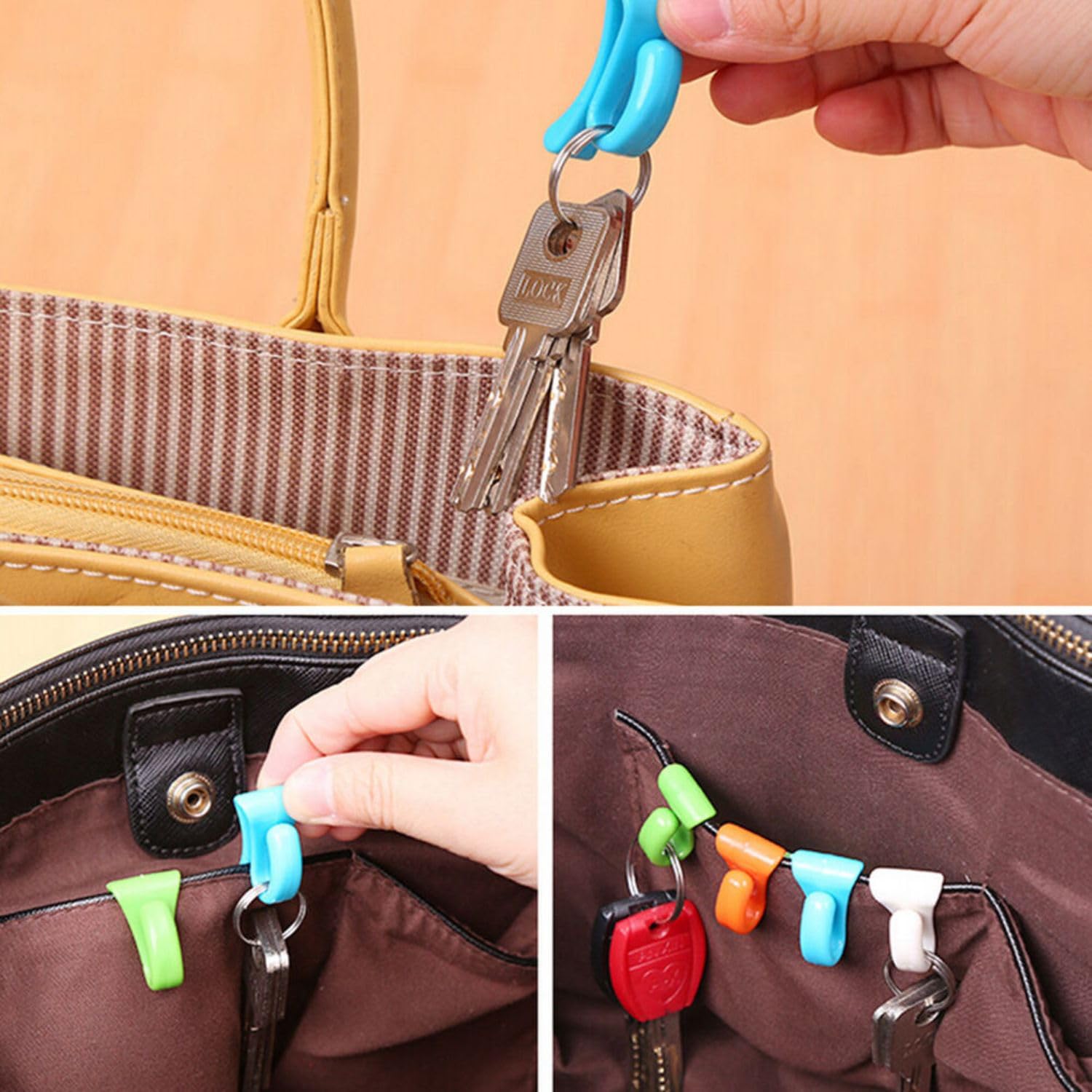 Portable Mini Key Hooks, Backpacks Lightweight Reusable Hook Inside Handbags, Pendant Key Chain Hook Suitable For Wallets, Handbags, Casual Key Organizer, Backpacks, Casual Key Organizer