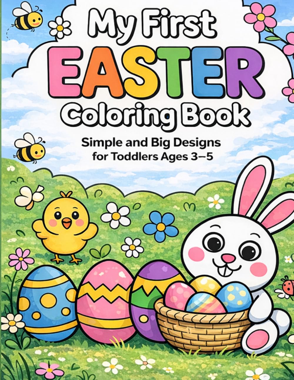 My First Easter Coloring Book: Simple and Big Designs for Toddlers Ages 3–5