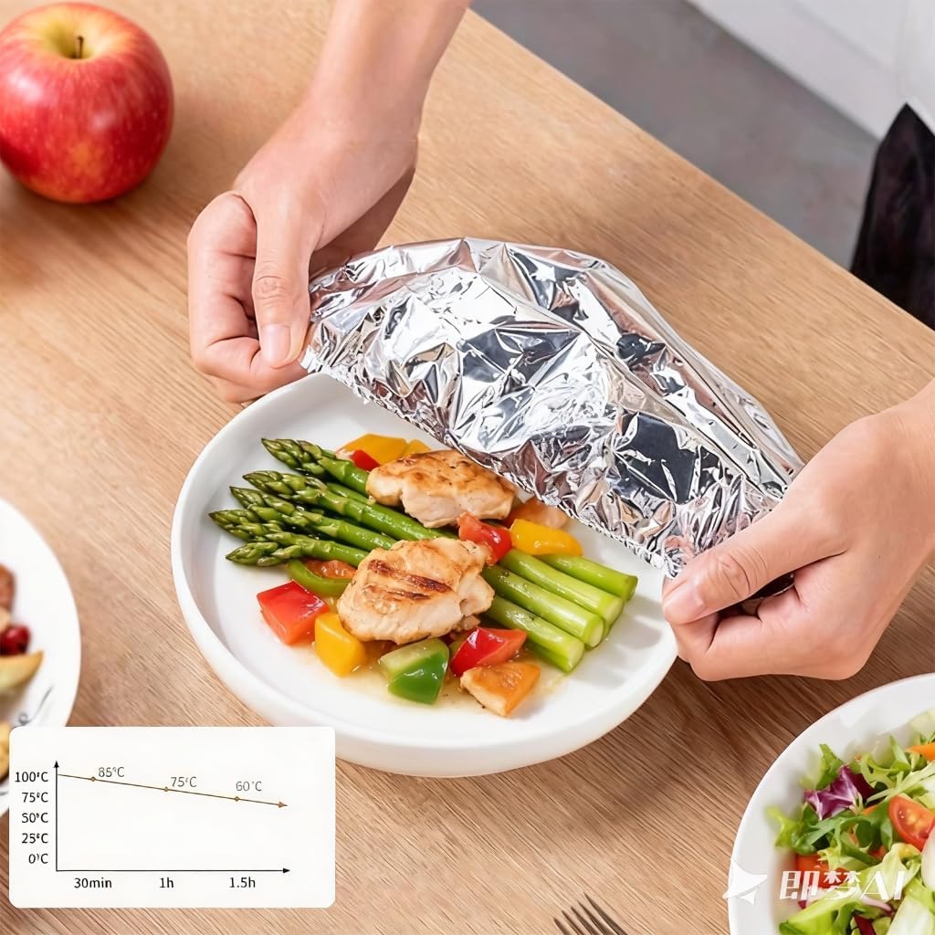 Aluminum Foil Insulated Covers for Food, Reusable Food Grade Aluminum Foil Insulation Covers, Elastic Edges for Bowls &
