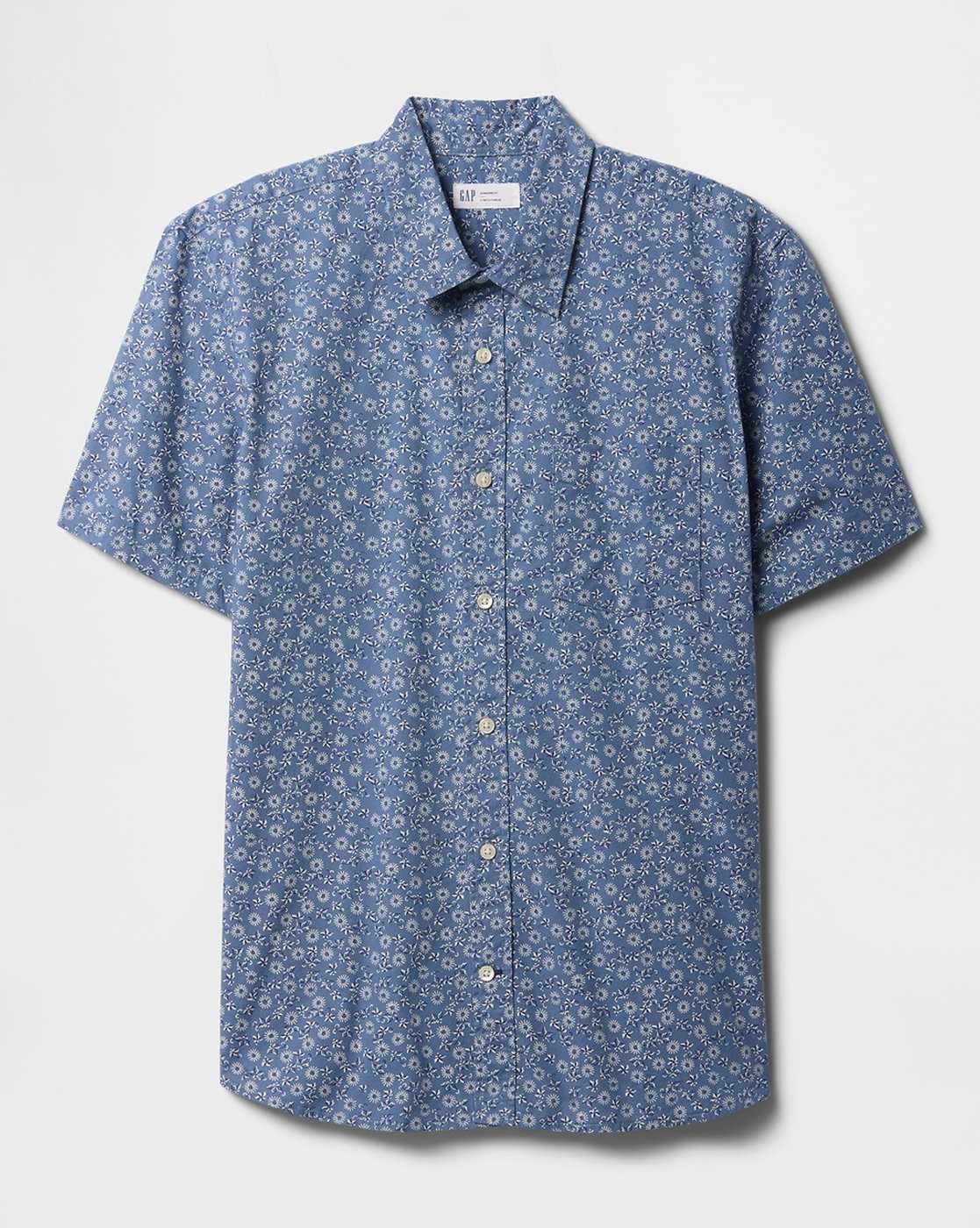 GAP Men's Floral Regular Fit Shirt (442711808_Blue - Image 4 thumbnail