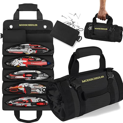 Bolsa de herramientas expandida, 5 compartimentos y 2 bolsas de herramientas extraíbles, bolsa de herramientas portátil para electricistas y