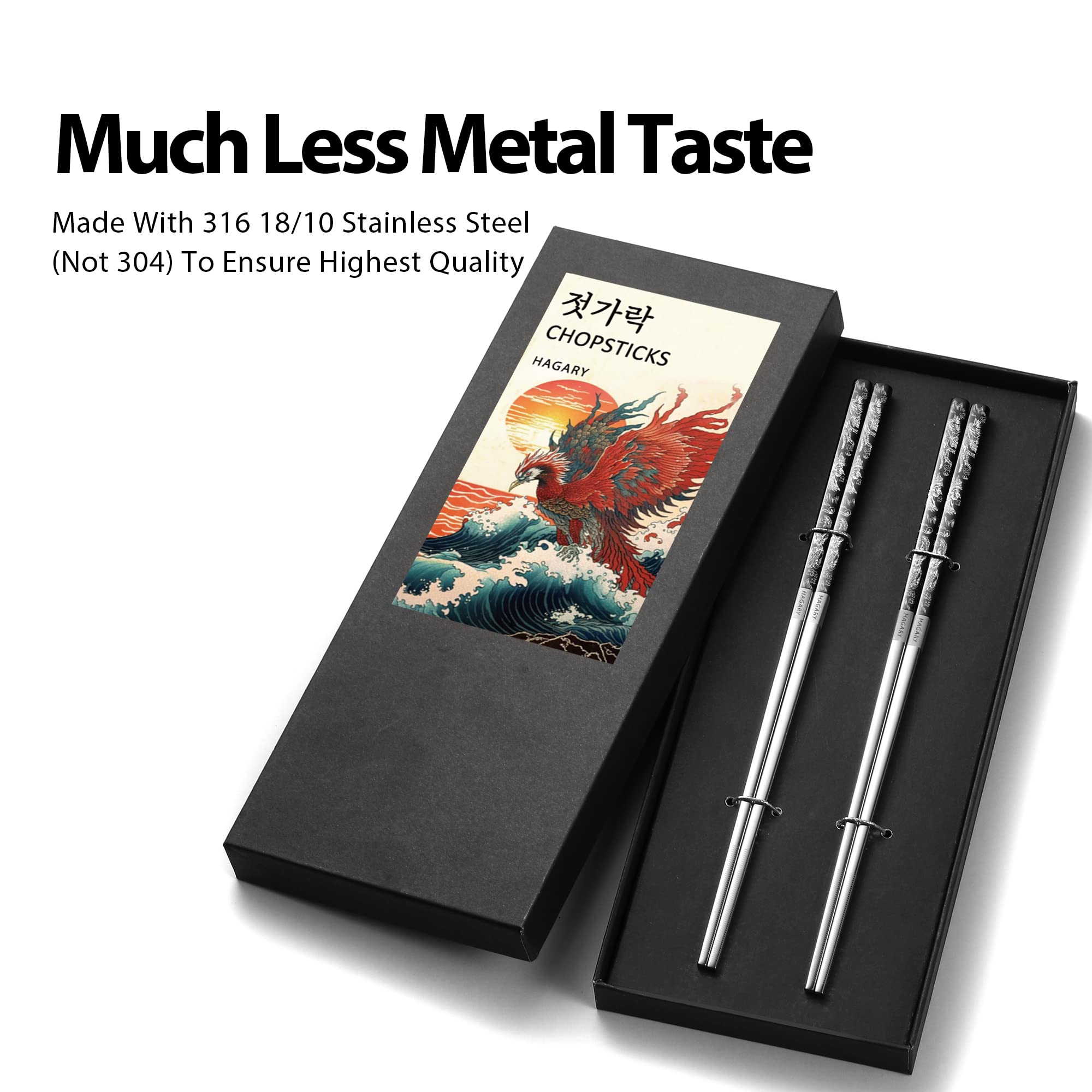 Amazon.com: Phoenix Chopsticks Metal Reusable Designed In Korea