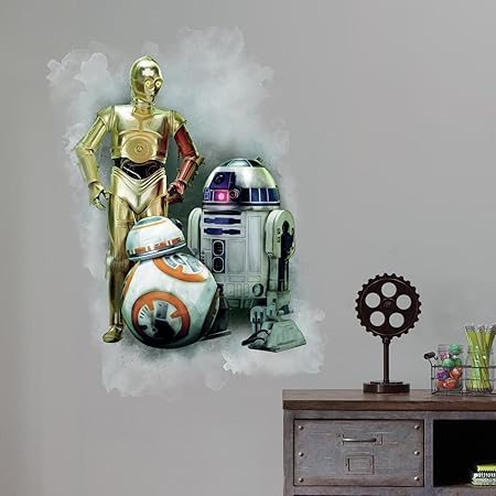 Amazon Co Jp Roommates スターウォーズ フォースの覚醒 Ep Vii R2 D2 C 3po 8 剥がして貼れる巨大なウォールグラフィック マルチカラー ホーム キッチン