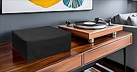Vista 3 de Cubierta antipolvo para tocadiscos, adecuada para la mayoría de los modelos de tocadiscos Negro