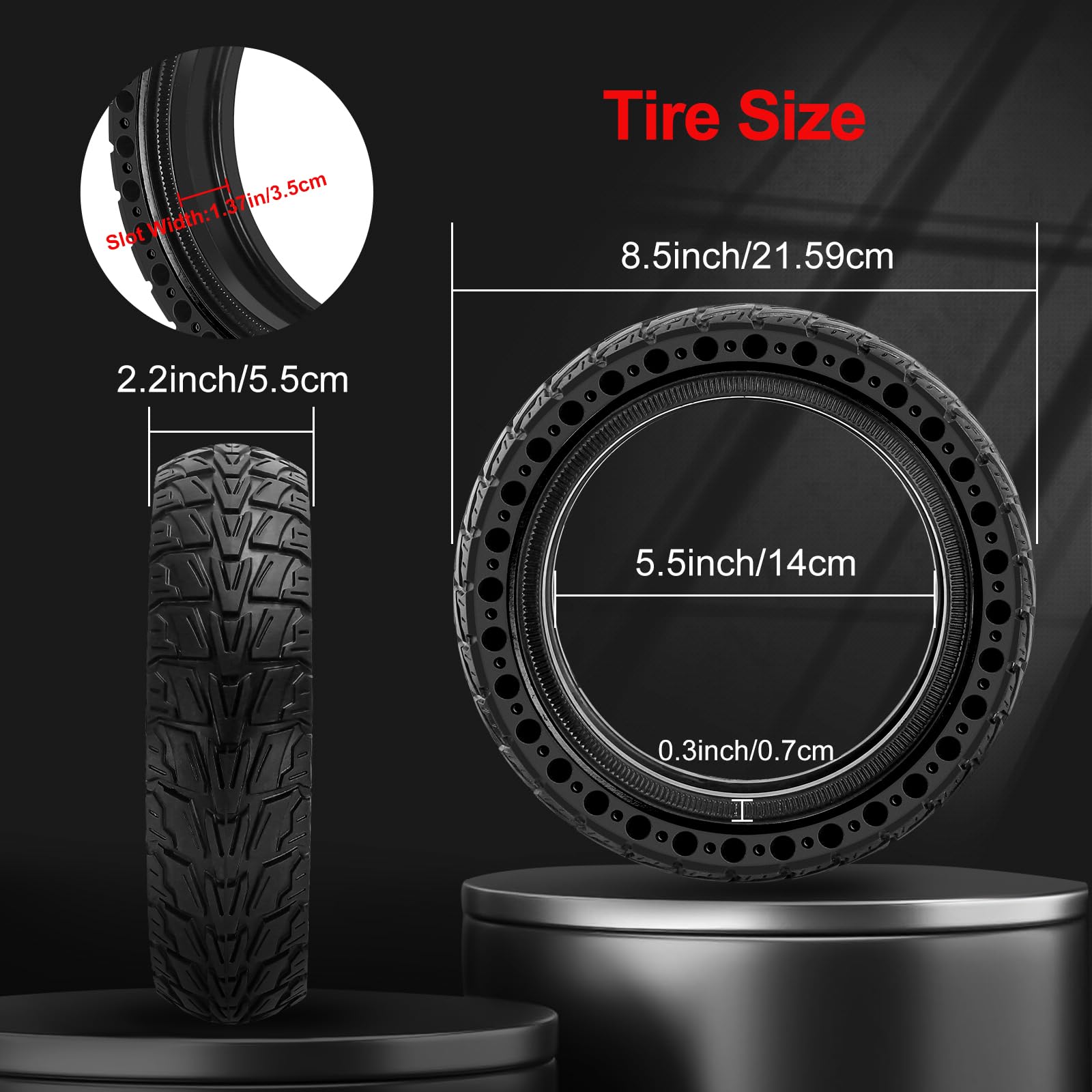 BANGTING 2PCS 50/75-6.1 Solid Tyre for Electric Scooter 8.5x2 inch E Scooter Tyres - Image 3