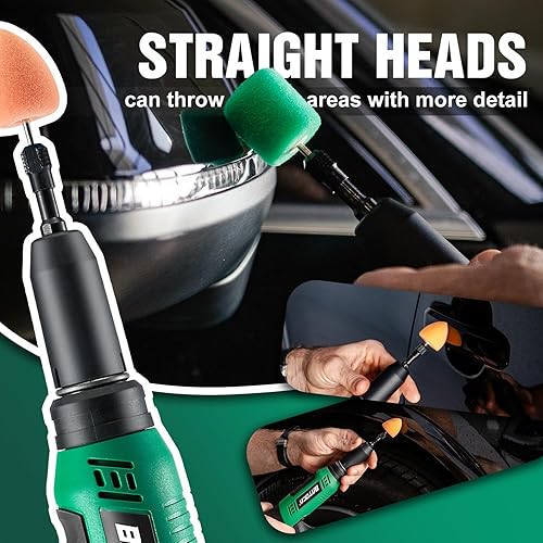 Miniatura 4 de BATOCA S6 Mini pulidora inalámbrica para detalles de automóviles, baterías de 2 x 2.0 Ah, búfer giratorio de 0.000 in, pulidor de doble acción de