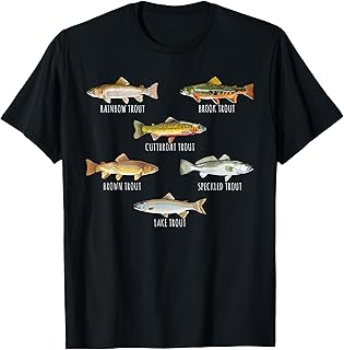 Fish Species Biology Different Types Of Trouts Fishing T-Shirt