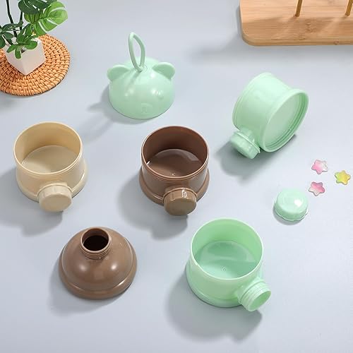 Miniatura 5 de Dispensador de fórmula: Contenedor de fórmula apilable de 4 compartimentos para viajes - Caja portátil de almacenamiento de leche para bebés