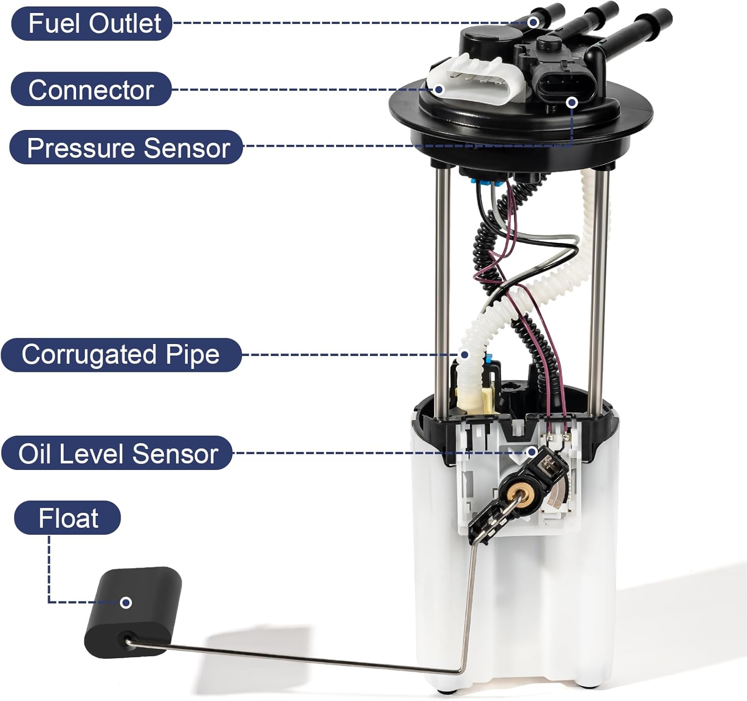 Electric Fuel Pump Module Assembly Compatible with 2004 2005 Chevy Colorado GMC Canyon L4 L5 2.8L 3.5L GAS Replace E3614M P76184M VANBOL0124 with Sending Unit Pressure Sensor O-ring