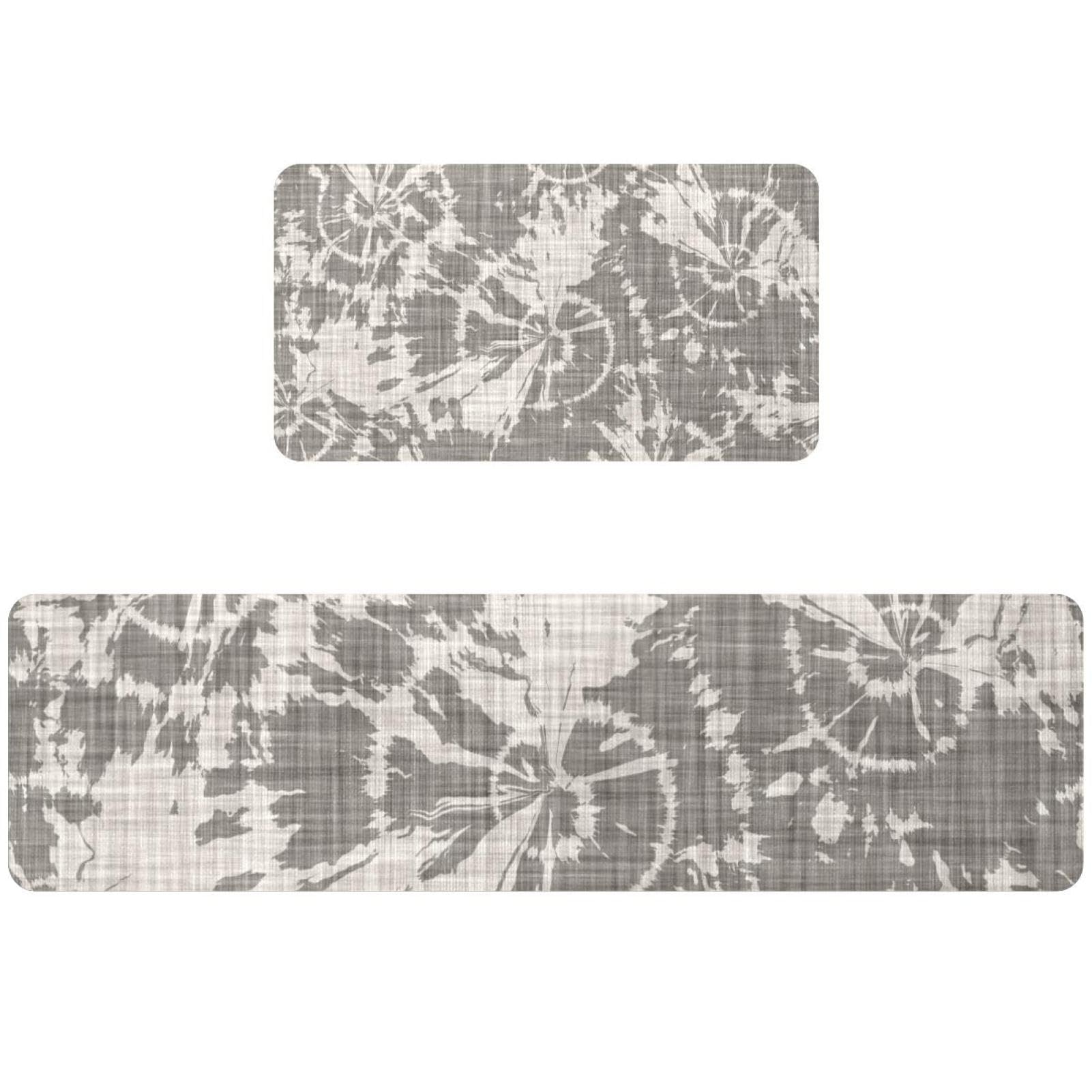 Tapis de cuisine beige coquille absorbant et doux lot de 2 pièces
