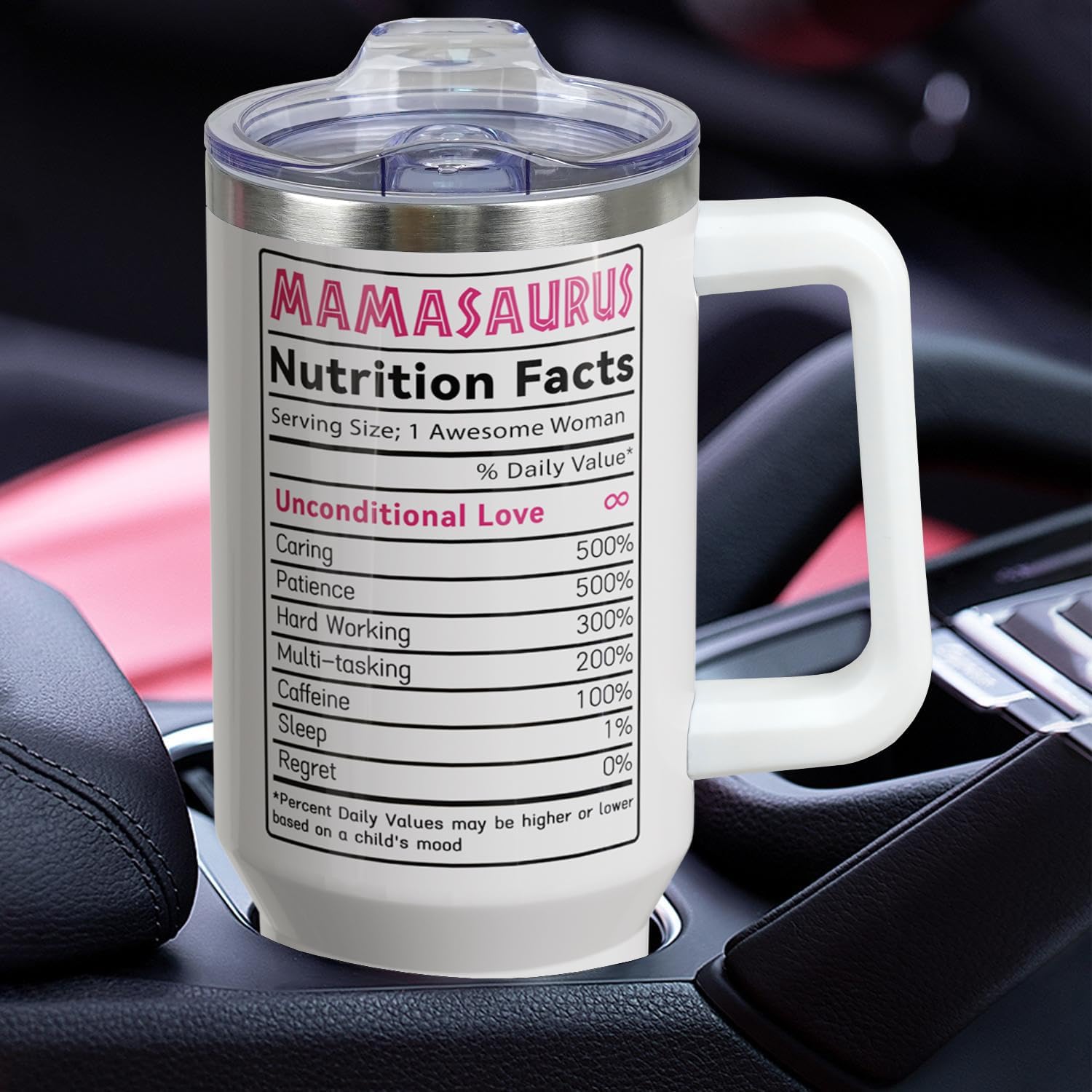 40oz Mom Tumbler with Handle Mamasaurus cup, Mom Gifts from Daughter/Son,Mama Birthday gifts, Mother's Day Gift for Mama， Best Mother In Law Gift,Mother Coffee cup Stainless Steel Travel Mugs - Image 5