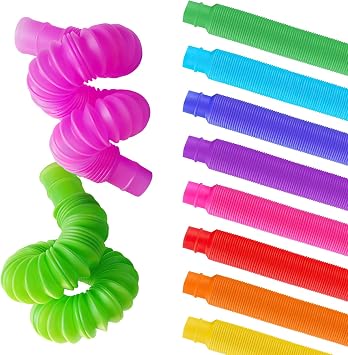 24 Pack Colorful Tube Toys, Pop Tubes Sensory Fidget Toys, Fun Bendable Sense Stretch Tubes Pull Pipes Toy, Sensory Tubes, Fidget Toy for Kids, for Kids Adults Release Stress Relieve Anxiety