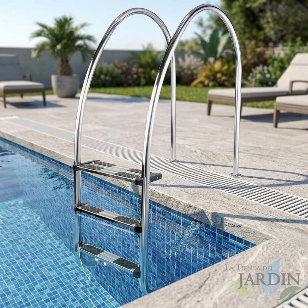 Suinga Échelle de piscine hors sol avec trop-plein - 2 marches