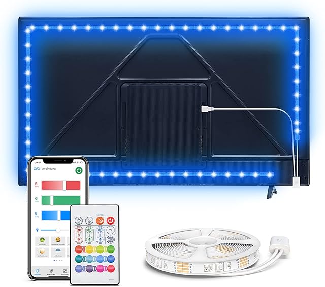 MYPLUS LED TV Backlight, Bluetooth LED Strip Light for 32-48" TV, 22 Scene Mode, Multi Dynamic Mode and DIY Function RGB SMD 5050 USB Powered Bias Lighting Kit with for PC Monitor Home Theater