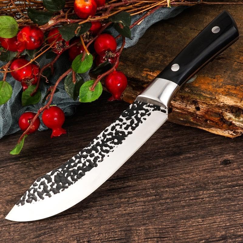 Image of ECOBSY Stainless Steel Serbian Chef Knife - High Carbon Clad Steel Unagisaki Butcher Cleaver, Full Tang Kitchen Chef Knives Professional Kitchen Cleaver for Slicing & Chopping