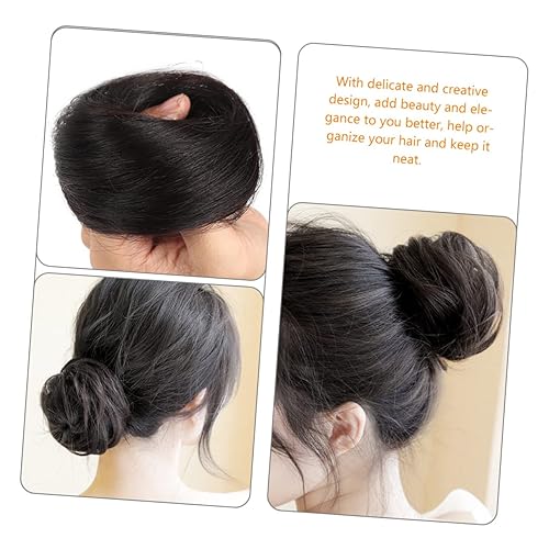 Miniatura 7 de FRCOLOR 4 piezas de peluca de moño de cabello humano cola de caballo para mujeres negras, cola de caballo, fabricante de moños mágicos, moño de pelo