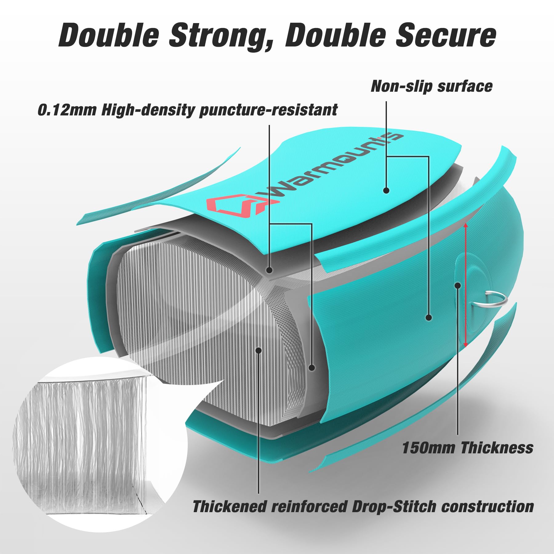 WARMOUNTS Round Floating Ring, 8 FT Inflatable Water Hammock, Heavy Duty Lake Pool Ocean Floats for Adults, Fits 2-5, Float Island Platform for Tanning, Lounging, Water Recreation