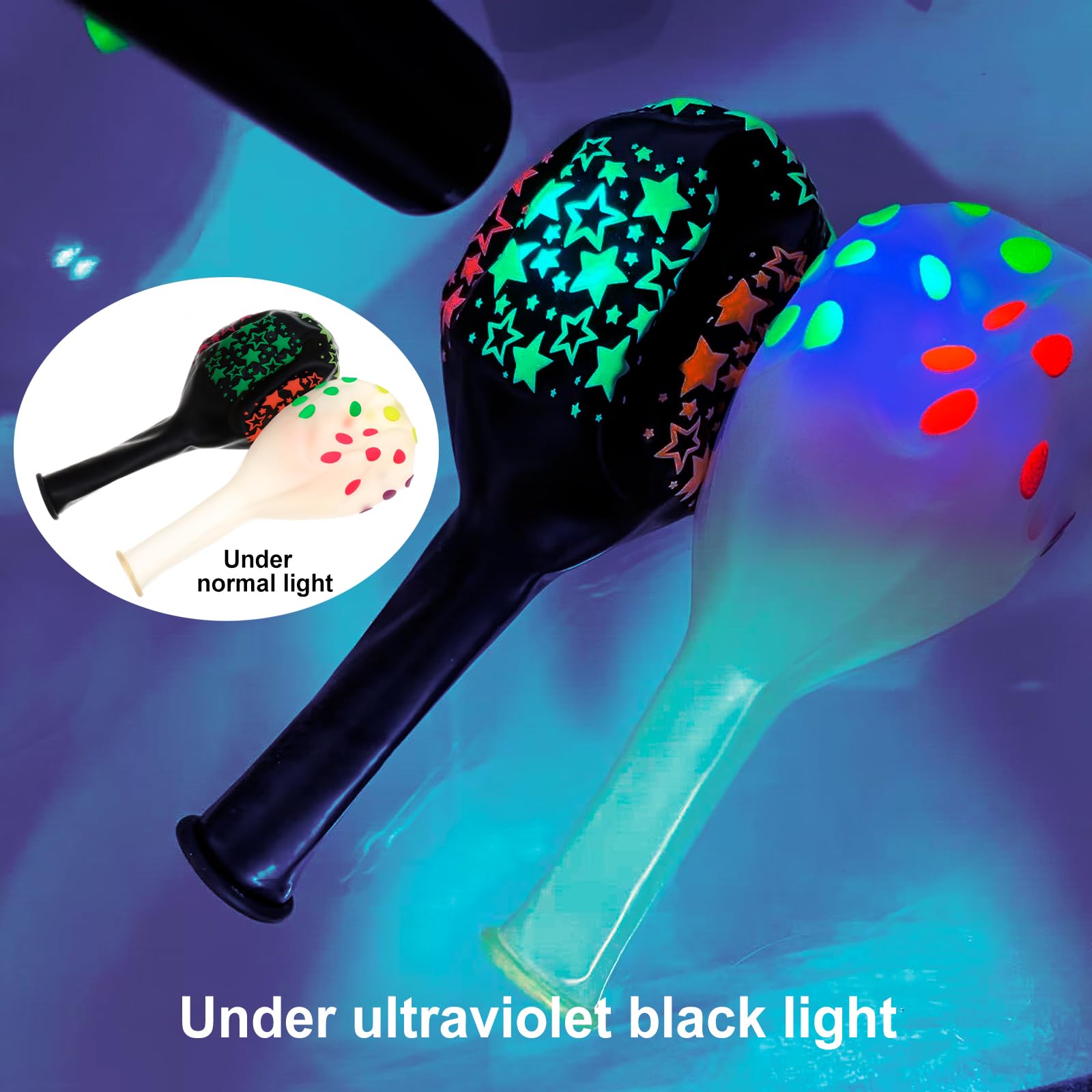5pcs 12inch Uv Neon Glow Latex Balloons Joyeux Anniversaire Fluorescent Luminous Helium Balloons Black Light Glow Party Supplies