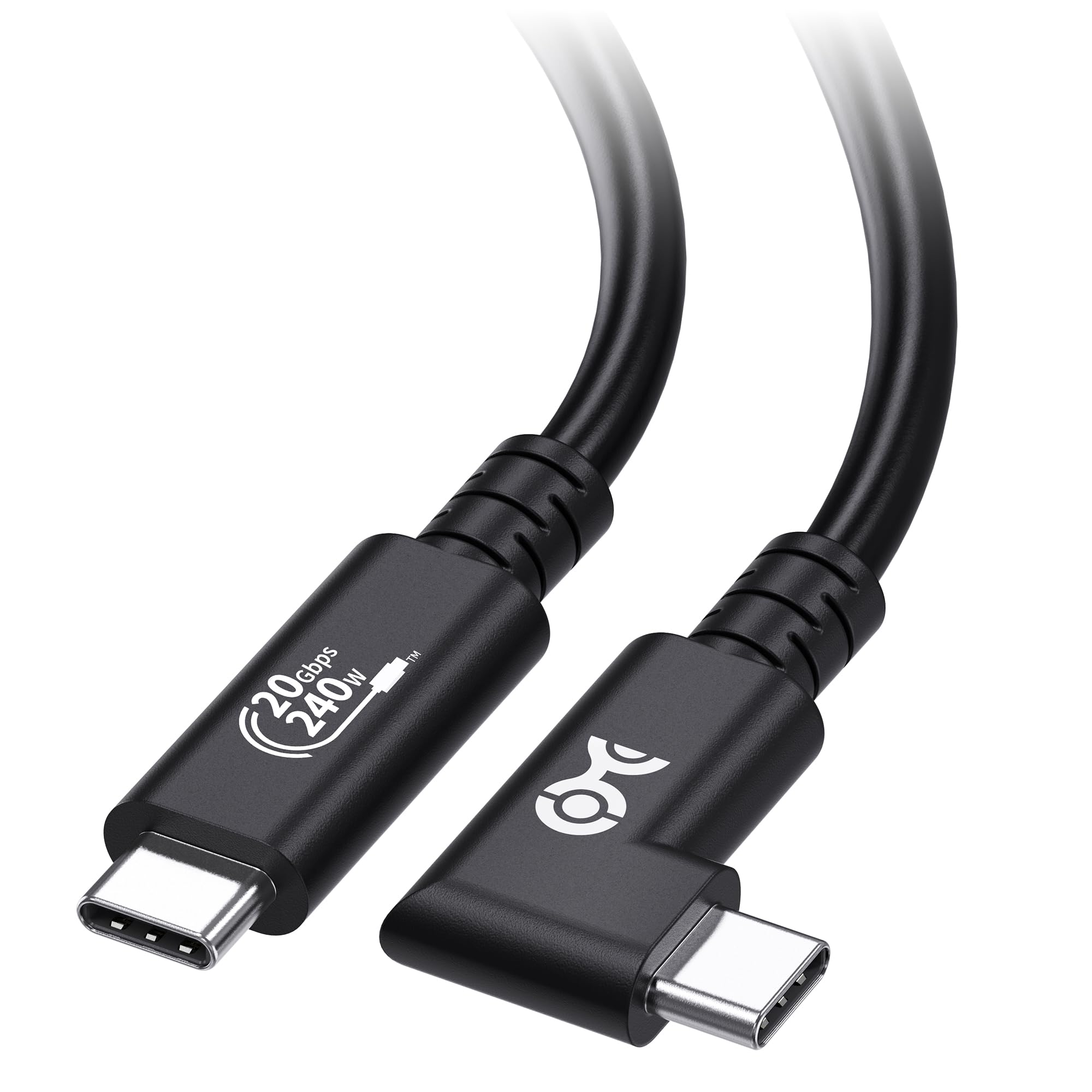 Cable Matters [USB-IF Certified] 20Gbps Right Angle USB 4 Cable 6.6ft, Supports Up to [8K@30Hz / 4K@120Hz Video, 240W Charging, 20Gbps Data Transfer]