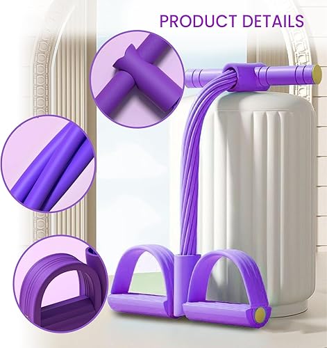 Miniatura 5 de 21 bandas de resistencia de fitness, 8 tubos de pedal de tobillo 2025, bandas elásticas mejoradas para ejercicio, equipo de ejercicio, equipo de