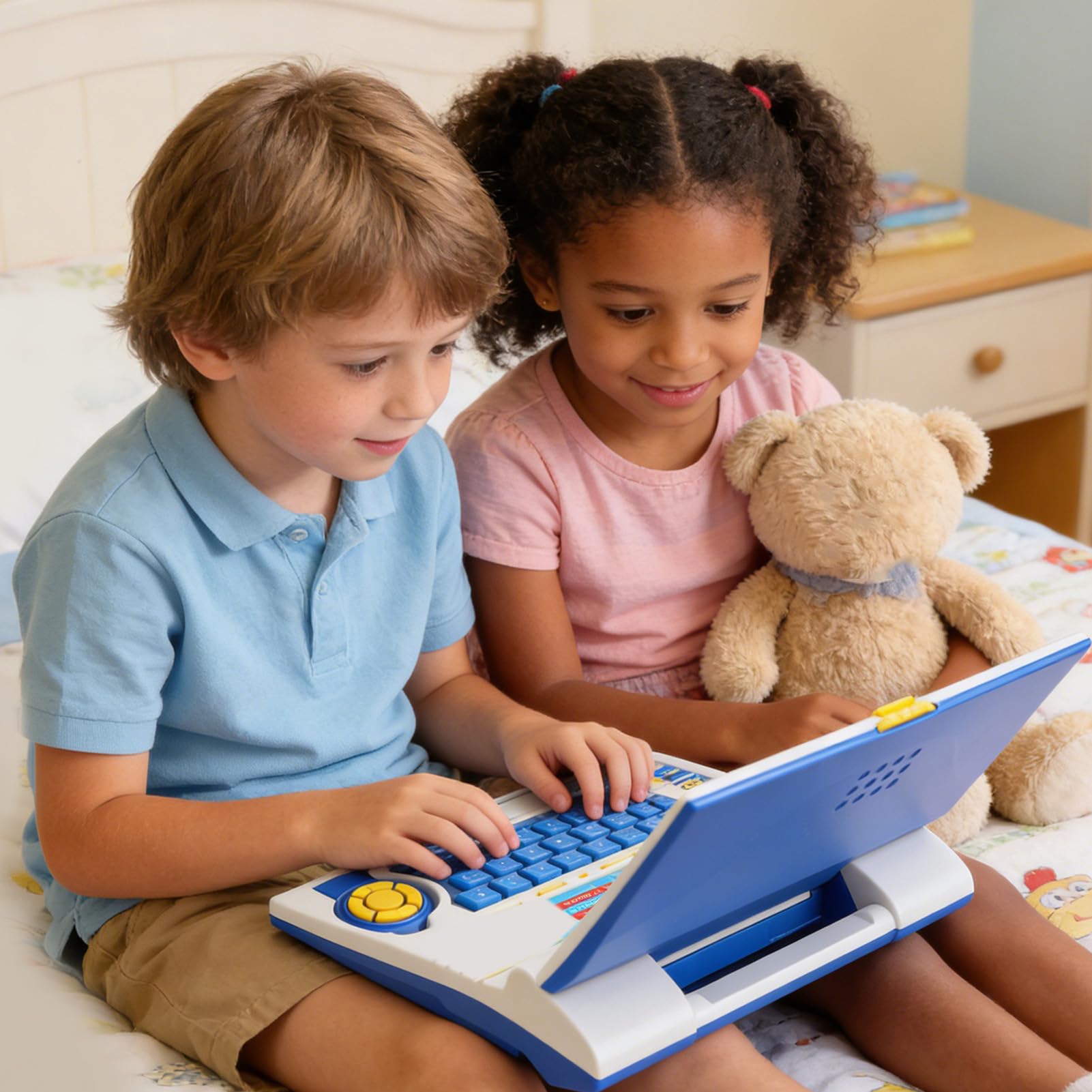 Garsent Lernen Laptop, Englisch-Lerncomputer mit Alphabet-Sounds, Rechtschreibmusik, Interaktives Spielzeug-Lerngerät für Kleinkinder für die Frühe Bildungsentwicklung