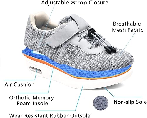 Miniatura 4 de JBTNBX Zapatos para diabéticos de ancho extra ancho para mujer, con cierre ligero ajustable, edema, zapatos deportivos casuales para caminar para