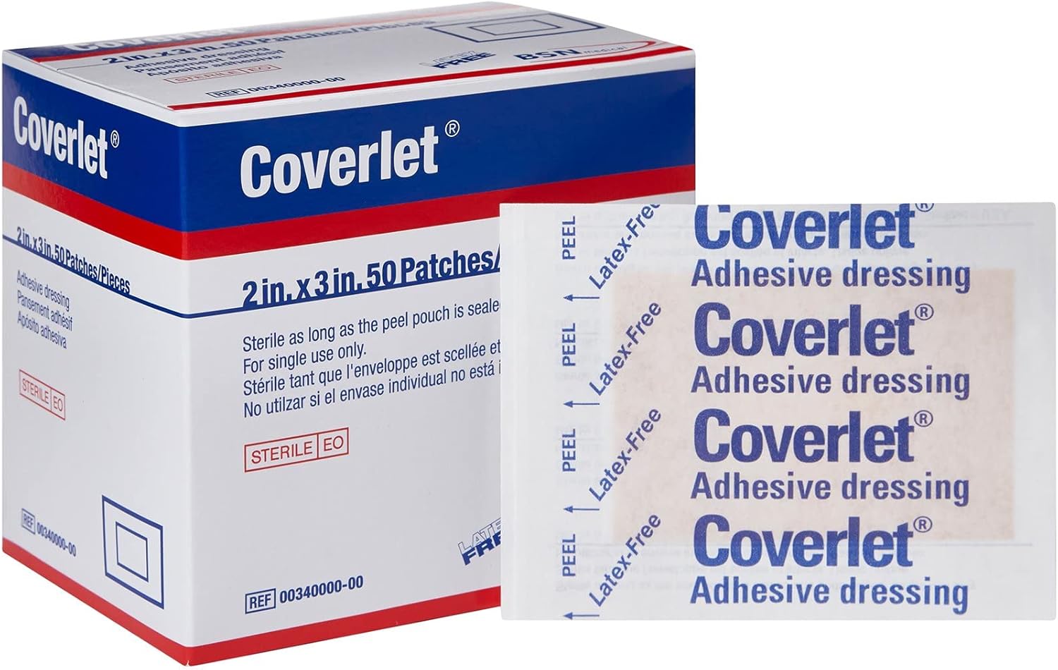 COVERLET Elastic Patch Bandage 2" x 3" 50/Box 340000 Health & Household