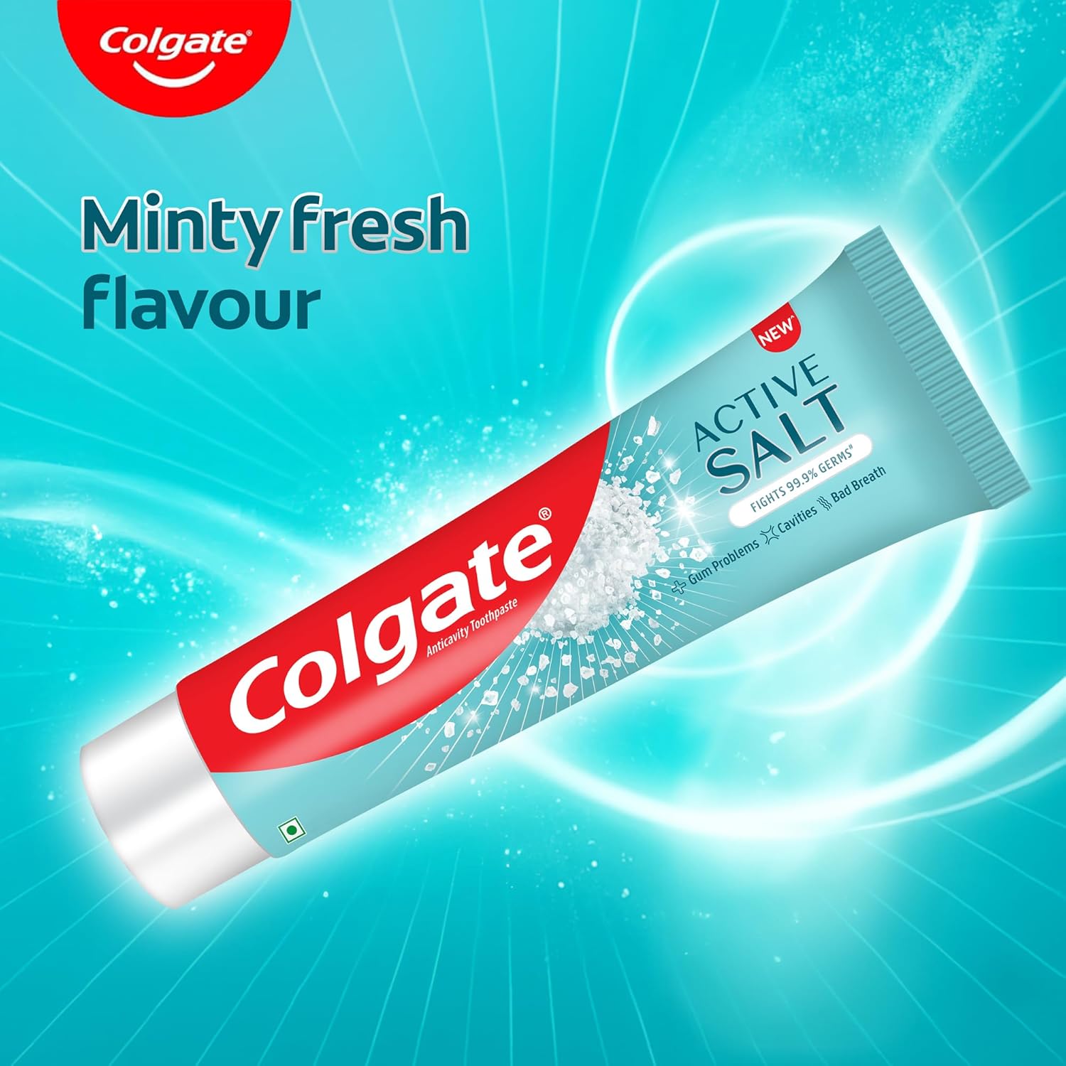 Colgate Active Salt Toothpaste, Daily Germ Protection, Combo Pack of 800g (Buy 3 Get 1 Free) with Salt and Mint, Healthy Gums & Teeth, Tooth Paste That Fights Germs & Provides Fresh Breath