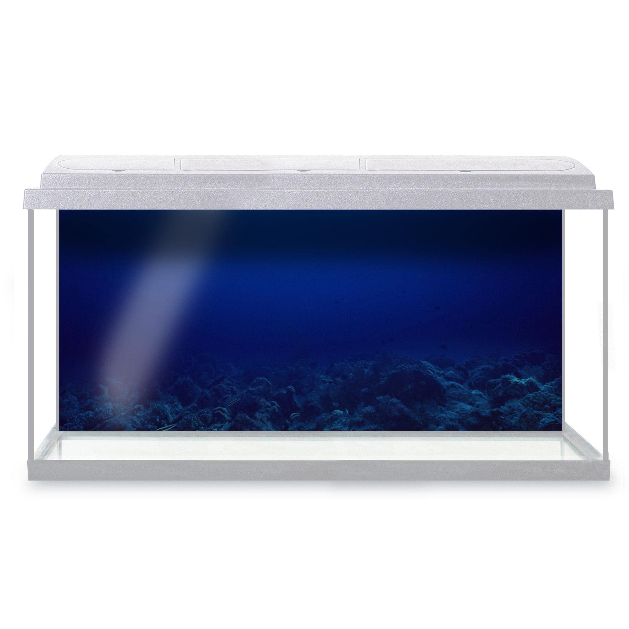 DV DESIGN Aquarium Fish Tank Background 123x54 cm - Bottom Sea Underwater World Blue Texture Ocean Marine Static Cling Vinyl Vivarium Terrarium External Application #500071 — image 1