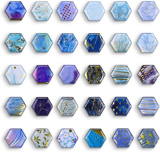 laywvco 30 PCS Fridge Magnets for Locker Refrigerator Cute Magnets Kitchen School Cabinets Classroom Whiteboard Office Cubicle Magnetic Board Funny Decorative Magnets Gifts for Kids Adults (Blue)