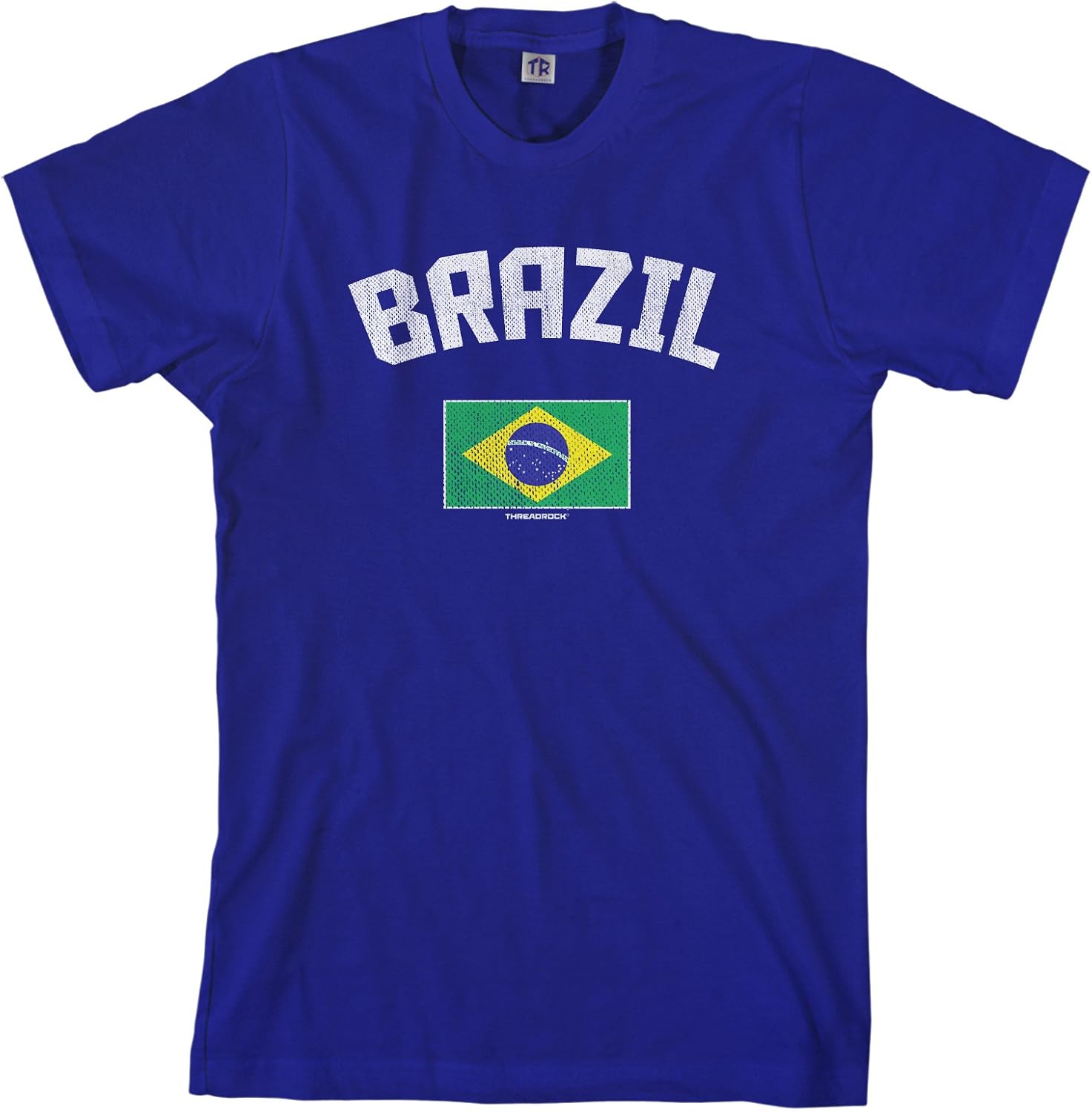 Threadrock Men's Brazil Brazilian Flag T-Shirt