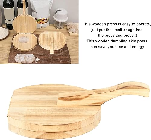Miniatura 6 de Herramienta de prensado de masa, herramienta de prensa de tortilla de maíz de madera, molde para hacer albóndigas con mango antideslizante,